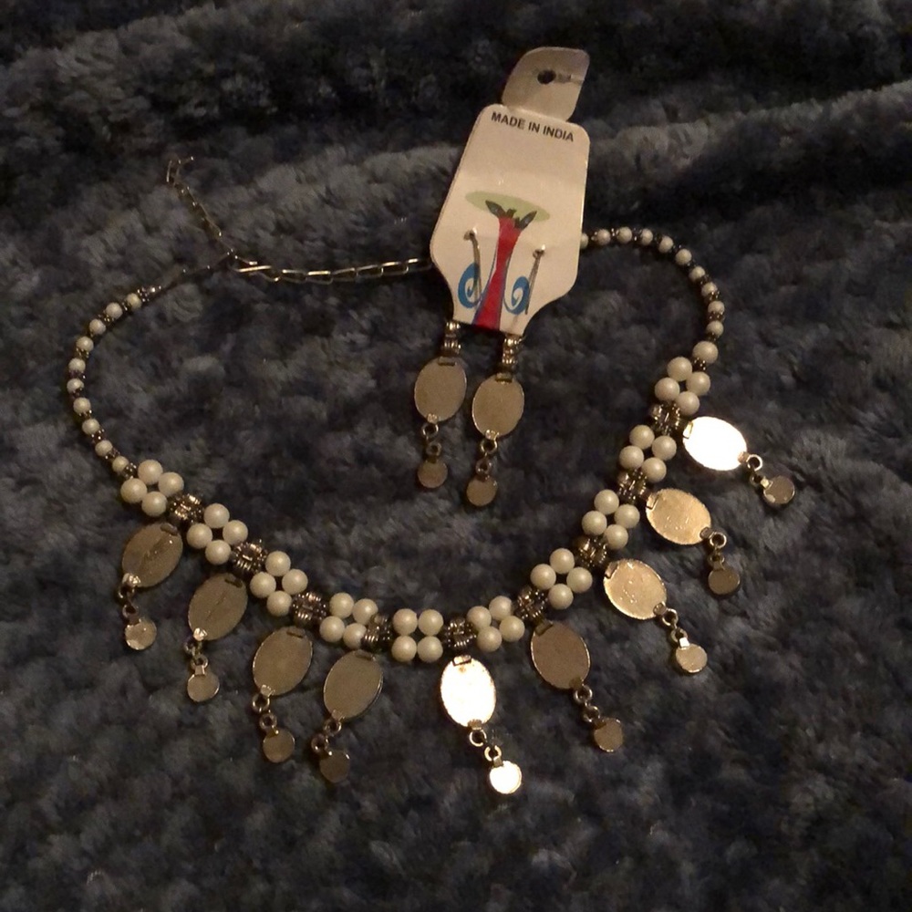 Tribal bib Indian boho bohemian style necklace - Picture 4 of 5
